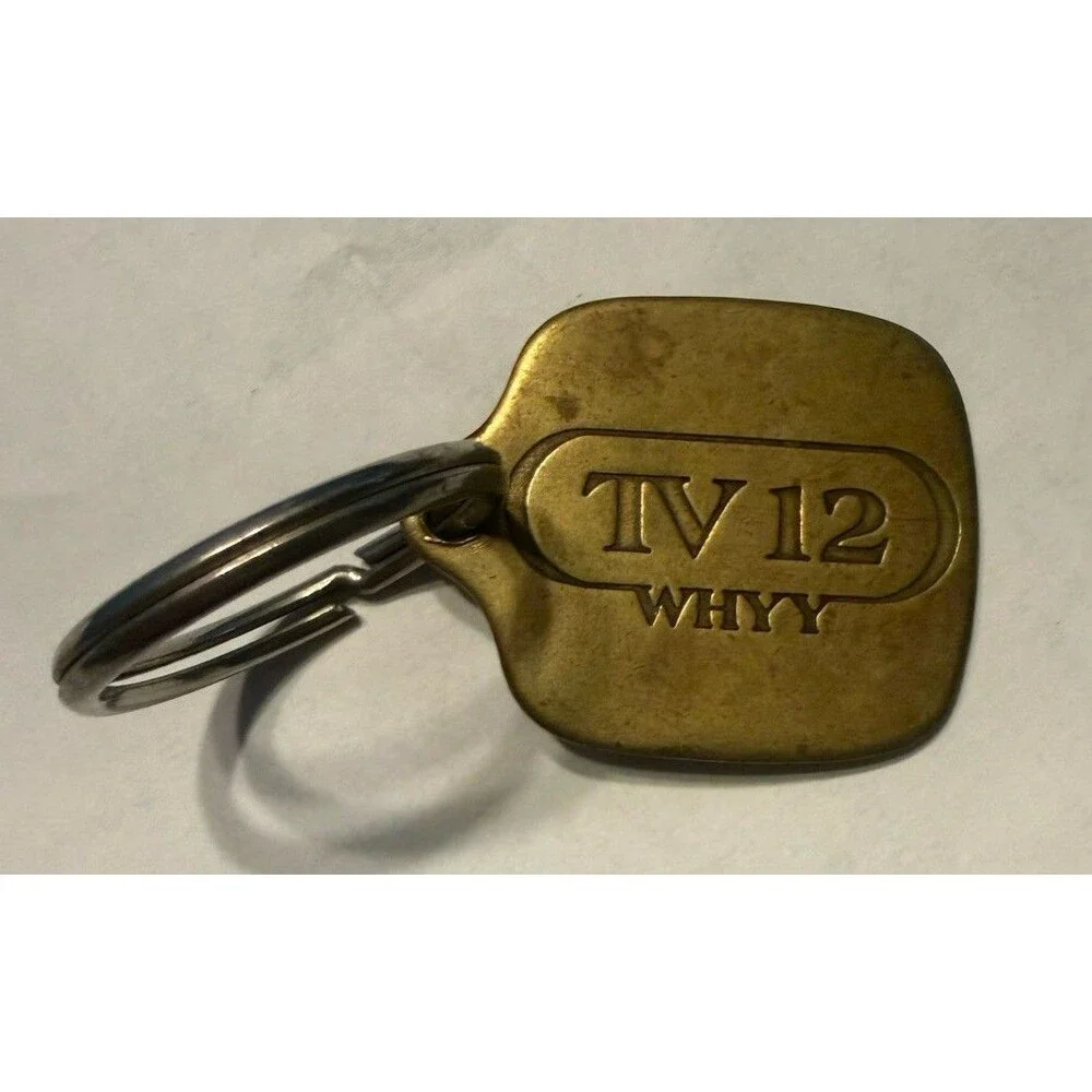 Vintage Top Brass TV12 WHYY PHILADELPHIA Station Key Fob Ring SecurAKey